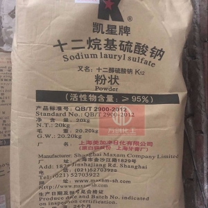 十二烷基硫酸鈉，C12H25SO4Na，